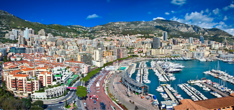 Panoramic view Monte Carlo in Monaco